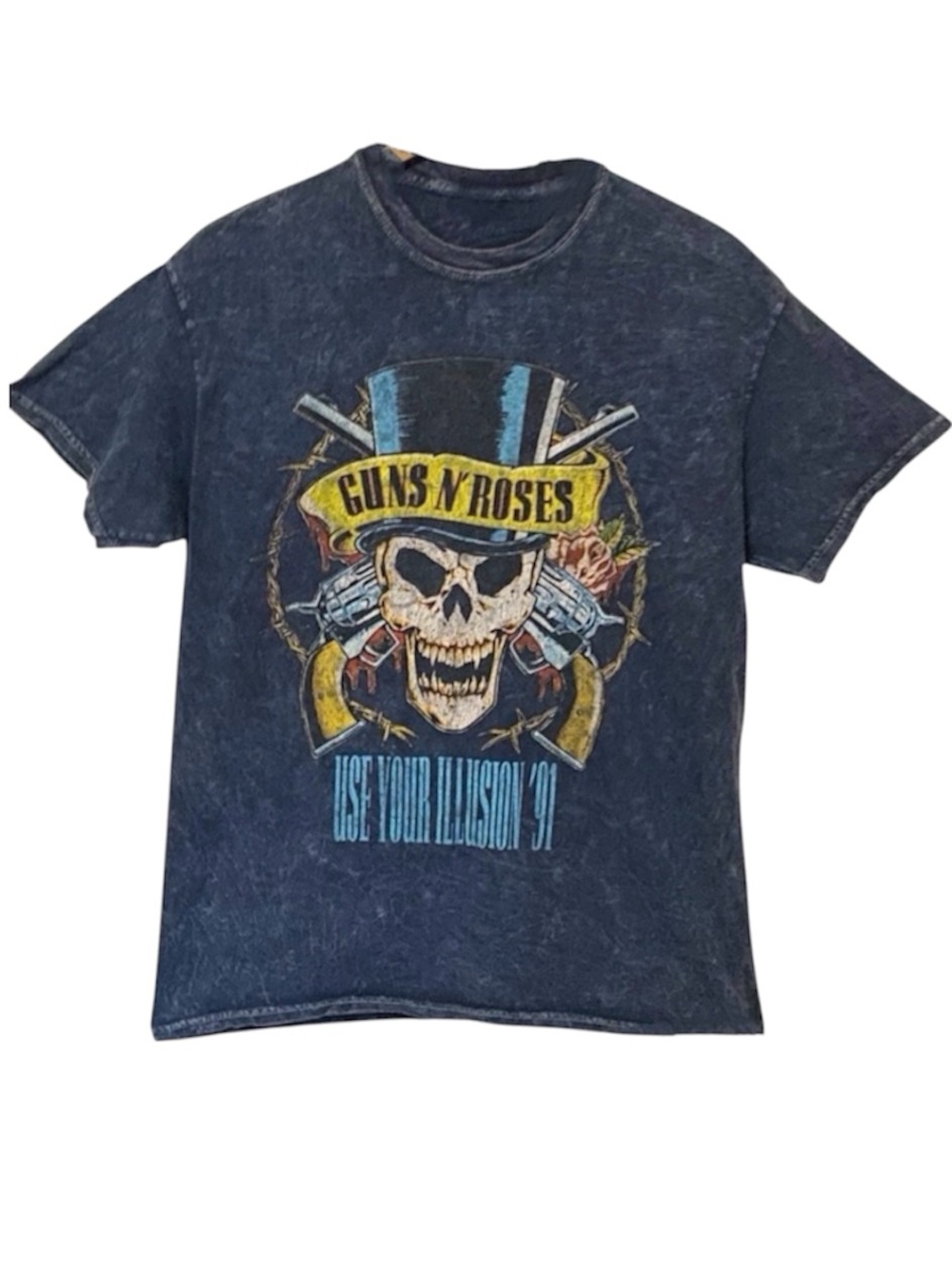 Vintage Guns N’ Roses “Use Your Illusion ‘91” Blue Distressed Tee Bravado Medium
